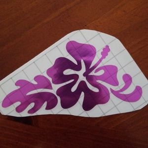 Hawaiian flower foil sticker.
